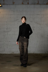 AKARI PPINTUCK DENIM PANTS / BLACK