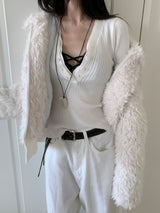 Secret Slim Fit Button Rib Knit & Lace Bra 2pcs
