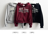 Leo Vintage Lettering Cropped Hood Zip-Up