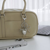 Plum heart keyring
