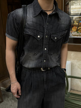 Ever snap western muscle-fit denim shirt