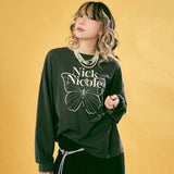 BUTTERFLY SIGNATURE LS TOP_CHARCOAL CREAM