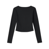 Dry Fit Layered Cover-Up Bolero Cardigan - BLACK