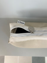 Clam ラウンドペンケース _ レザーアイボリー