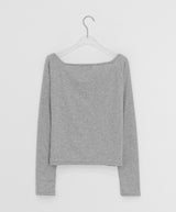 Domas Off-Shoulder Boat Neck Long Sleeve T-Shirt