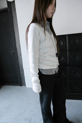 lace v-neck ribbed top(3colors)