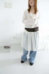 see-through cutting pleats skirt(3colors)