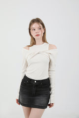 レイヤードツイストTシャツノースリーブセット Beige