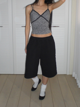 Bermuda sweat pants [Black]