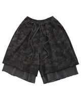 VINTAGE CAMO LAYERED 1/2 PANTS (Charcoal)