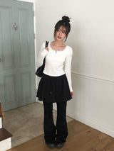 Ina Banding Pumpkin Mini Skirt