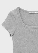 [MADE] Pobello Basic Square-Neck Short Sleeve Top