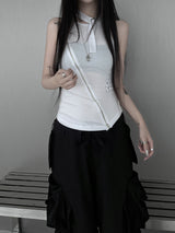 cats zipper halter sleeveless (2color)