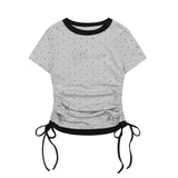 Miel Rhinestone Ruched Tee