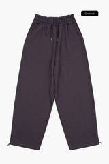 Long waist rib loose sweatpants