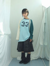 Number-printed color long sleeve