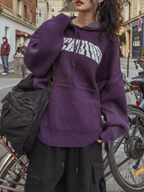 Koi Lettering Overfit Hooded Knit