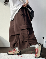 HIP LONG POCKET PARACHUTE CARGO BERMUDA 🤎🩶🖤🤍4COLOR