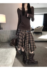 バックローズシースルーロングスリーブTシャツ