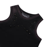 [24SS LSD COLLECTION] Women's Bleach Washing Stud Tank Top_Black