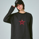 [UNISEX] オフスターストライプロングスリーブ