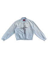 RANDOM STITCH FRINGE PLACKET SPLICE TOTEM MA-1 COLOR-TOOTH ZIPPER TERRY SWEAT JACKET