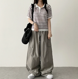Itta Overfit Stripe Dangara Hooded Zip-Up