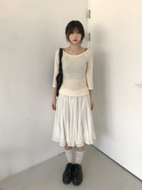 シフォンミディスカート (one color)