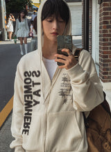 ヘスニットフーディドジップアップ