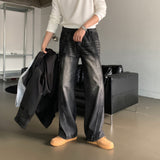LMN Levy Curve Slit Wide Denim Pants (2 colors)