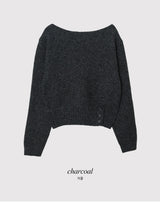 #セクシーワンショルダーボタンニット (3color)