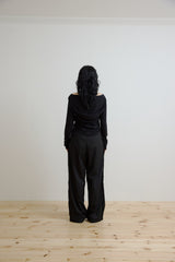 OHNE OFFSHOULDER HOODIE (BLACK)