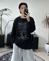 レタングラフィックニットロングスリーブ