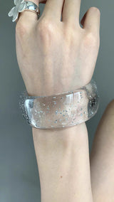 Clear glitter bangle