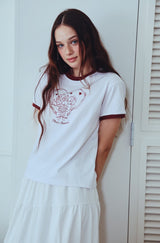 26SS★ アモーレ パピー クロップ リンガー ショートスリーブ ティー