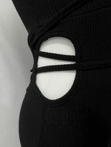 ホルターストラップスリットレイヤードワンピース(2color)