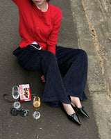 Compact cashmere round cardigan/5 colors