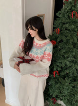 #Sorbet Ribbon Nordic Wool Knit (2color)