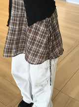 Gaps Check Bustier String Sleeveless One Piece