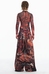 Embryo printe pants with bone texture