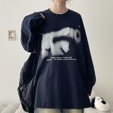 オコ グラデーション プリント ボクシーフィット ロングスリーブ ティーシャツ (4 colors) H&L