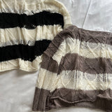 Summer striped twist cover-up net knit (3 colors)