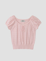 SKASHI RIBBON POINTED HALF KNIT PINK