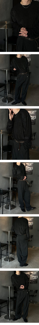 [UNISEX] Velvet stripe long sleeves (3color)