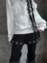studded faux fur banded shorts (2color)