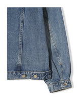 (UNISEX) No-Collar Over Denim Jacket