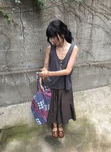 Libe Vintage Button Layered Sleeveless