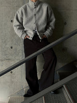 [Unisex] アルパカハイネッククロップカーディガンジャケット(3color)