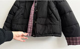 Daring checkered lining point short padded coat