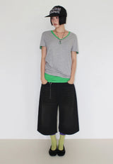 ソフト ロング Vネック Tシャツ